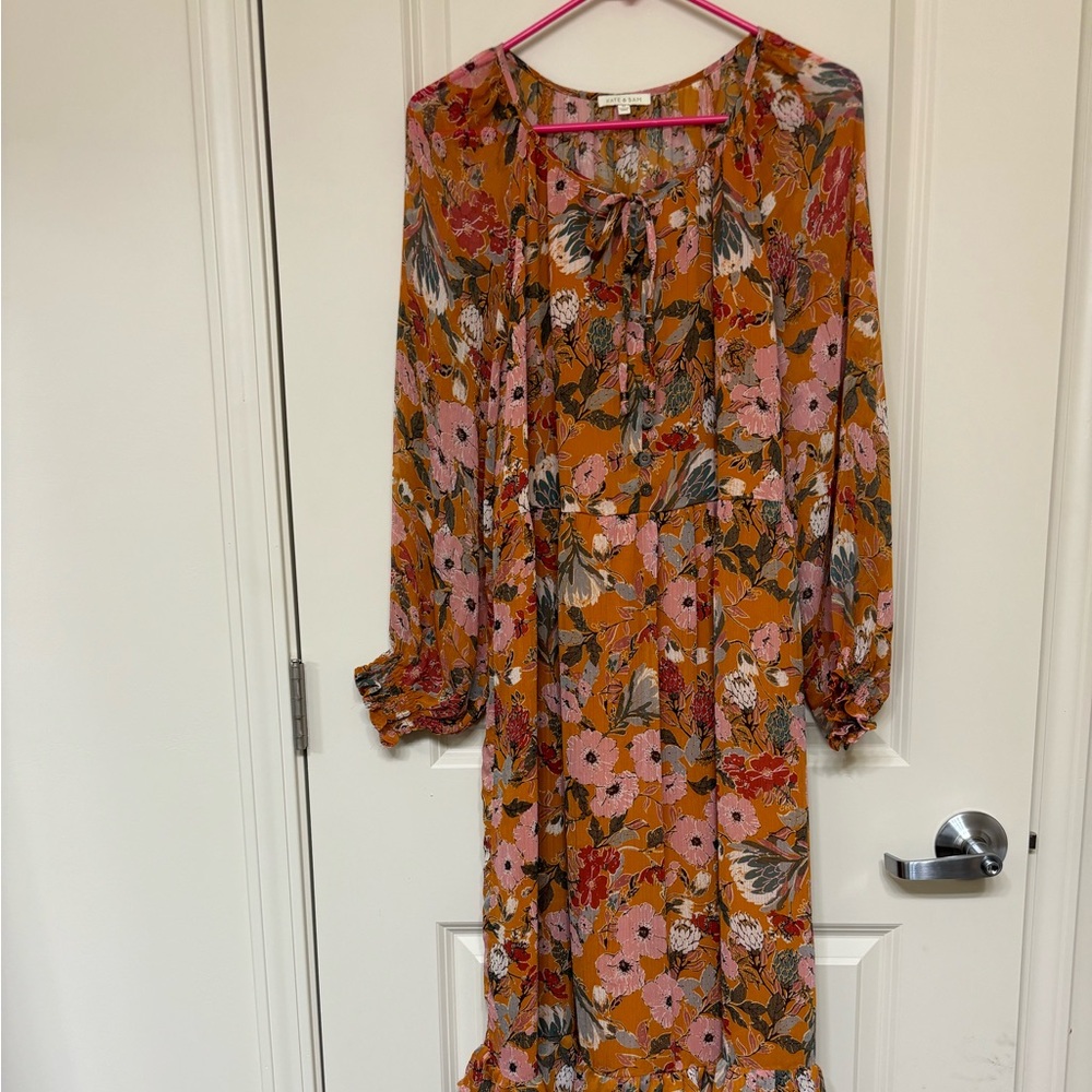 Floral Orange Maxi Dress